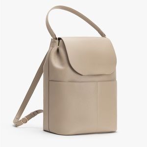 Cuyana leather backpack in pebbled leather